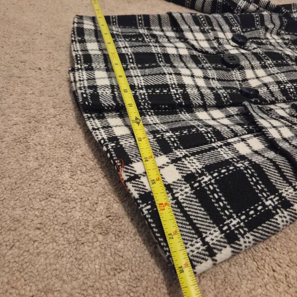 Pink Envelope Women's Medium Winter Black and White Checkered Coat - Picture 6 of 8
